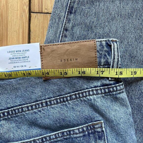 NWT H&M LOOSE MOM JEANS Divided High Waist Ankle Length Med Blue Wash US 14 - Picture 13 of 14